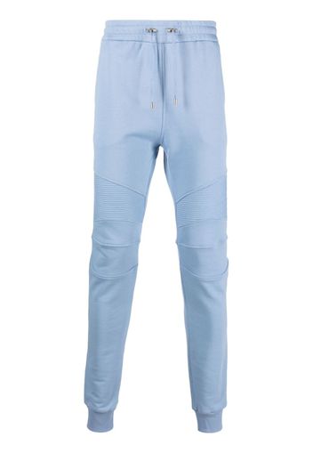 Balmain elastic-waist cotton sweat pants - Blau