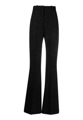 Balmain metallic threading flared trousers - Schwarz