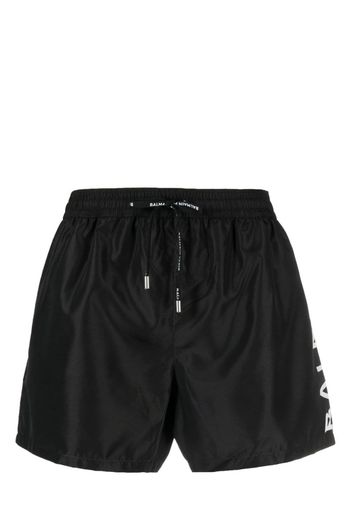 Balmain logo-print swim shorts - Schwarz