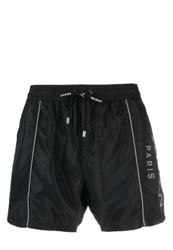 Balmain logo-print swim shorts - Schwarz