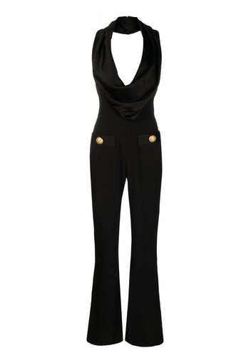 Balmain Schulterfreier Jumpsuit - Schwarz