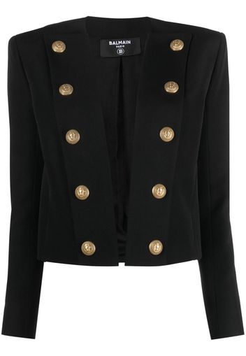 Balmain cotton-blend fitted jacket - Schwarz