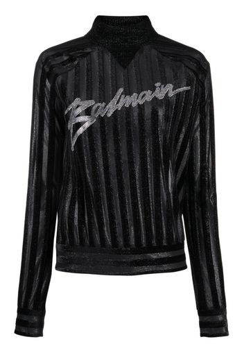 Balmain Sweatshirt mit Logo - Schwarz