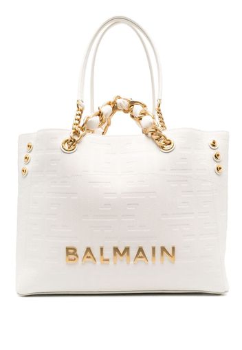 Balmain 1945 leather tote bag - Weiß