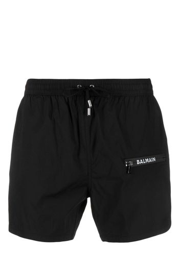 Balmain logo-print swim shorts - Schwarz