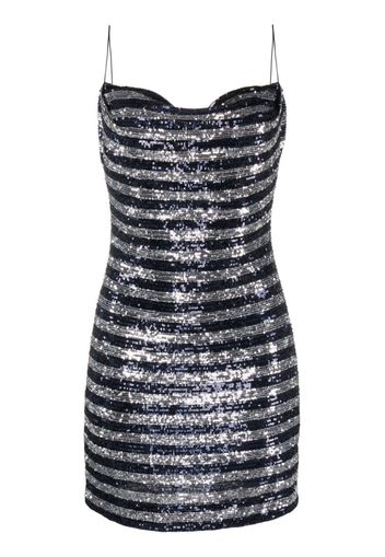 Balmain sequinned striped minidress - Blau