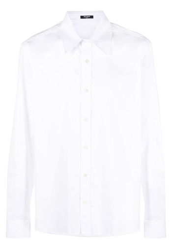 Balmain logo-embroidered cotton shirt - Weiß