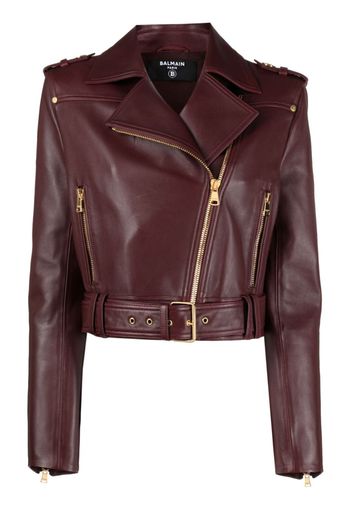 Balmain leather biker jacket - Rot