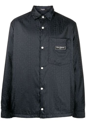 Balmain monogram-pattern shirt - Schwarz