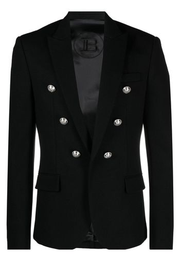 Balmain embossed-button open-front blazer - Schwarz