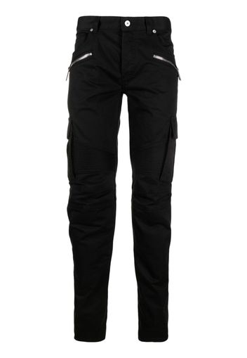 Balmain zip-detail skinny-leg trousers - Schwarz