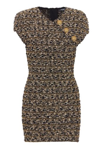 Balmain lurex tweed minidress - Gold