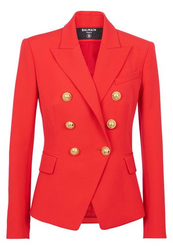 Balmain double-breasted wool blazer - Rot