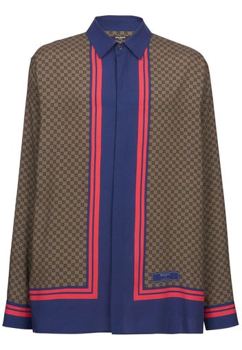 Balmain monogram-scarf print shirt - Braun