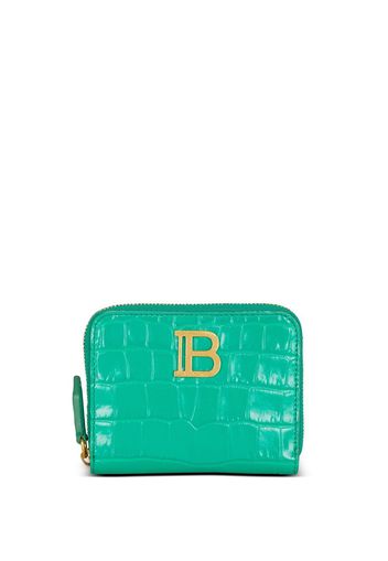 Balmain logo-plaque zip-fastening purse - Grün