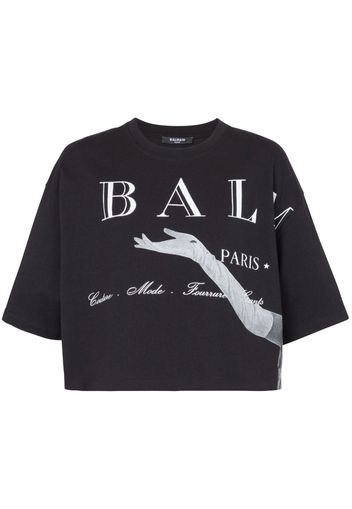 Balmain Jolie- Madame print T-shirt - Schwarz