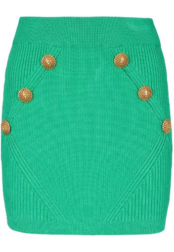 Balmain button-detailed rib-knit skirt - Grün