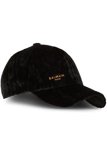 Balmain logo-print six-panel cap - Schwarz