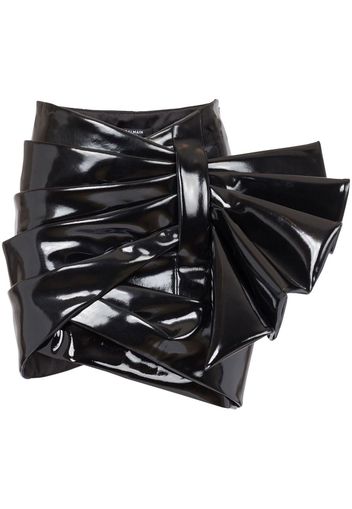 Balmain draped high-waisted mini skirt - Schwarz