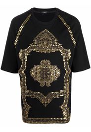 Balmain T-Shirt mit Nieten - Schwarz