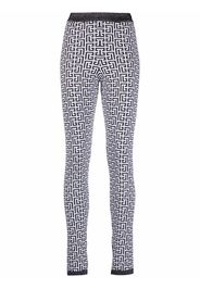 Balmain Leggings mit Glitter-Monogramm - Weiß