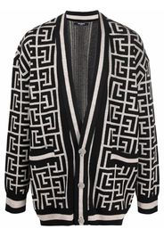 Balmain monogram-knit maxi cardigan - Schwarz