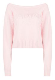 Balmain slash-neck long-sleeve jumper - Rosa