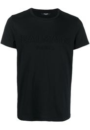 Balmain T-Shirt mit Logo-Prägung - Schwarz