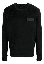 Balmain monogram velvet sweatshirt - Schwarz