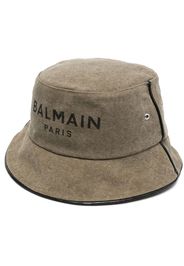 Balmain logo-print bucket hat - Grün