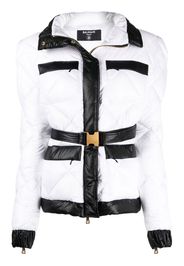 Balmain belted puffer jacket - Weiß