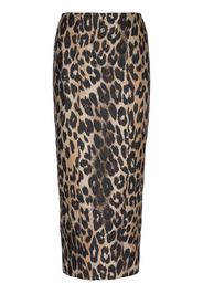 Balmain leopard-print straight skirt - Braun