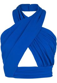 Balmain halterneck crossover-straps top - Blau