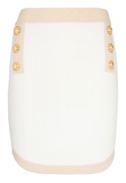 Balmain decorative-buttons knitted skirt - Nude