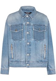 Balmain rear logo-print denim jacket - Blau