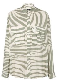 Balmain zebra-print design shirt - Grün