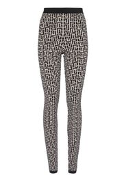 Balmain monogram-print high-waisted leggings - Schwarz