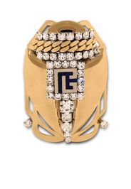 Balmain crystal-embellished 4G brooch - Gold