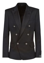 Balmain double-breasted wool blazer - Schwarz