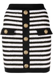 Balmain Gestreifter Rock - Schwarz