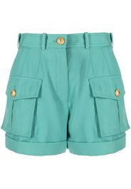 Balmain high-waisted flap-pocket shorts - Grün