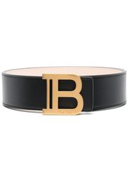 Balmain logo-plaque leather belt - Schwarz