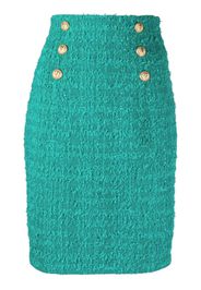 Balmain tweed double-breasted pencil skirt - Grün