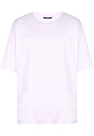 Balmain T-Shirt mit vorstehendem Logo - Violett