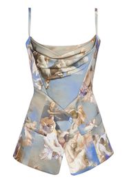 Balmain Oberteil mit Print - Blau