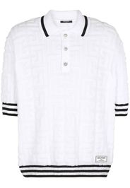 Balmain Poloshirt aus Frottee mit Monogramm - Weiß