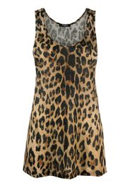 Balmain leopard-print linen tank top - Braun