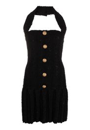 Balmain tweed halterneck mini dress - Schwarz