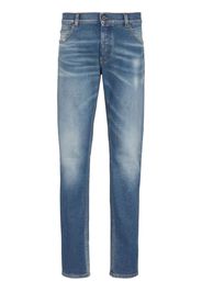 Balmain Halbhohe Slim-Fit-Jeans - Blau