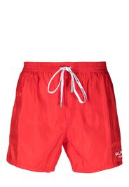 Balmain Badeshorts mit Logo-Print - Rot